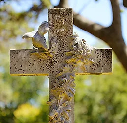 A stone crucifix